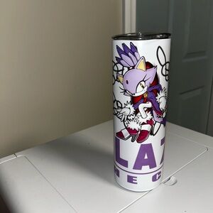 Blaze the Cat Stainless Steel Travel Tumbler - White/Purple